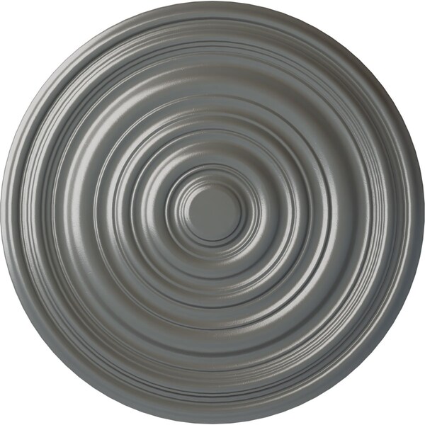 Ekena Millwork Carton Ceiling Medallion (For Canopies up to 2 5/8"), Hand-Painted Silver, 12 5/8"OD x 1"P CM13CASLS - main
